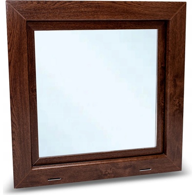 Plastové výklopné okno 400x400 mm ořech