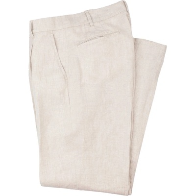 Brooksfield Pleated Linen Trousers - Off-White - 50/M
