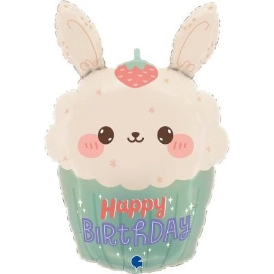 GRABO Cupcake se zajíčkem HB 24" 61cm fóliový balónek nafukovací