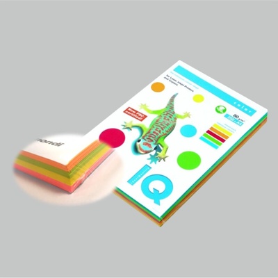 Farebný papier IQ color 4x50 mix neónové farby A4 80g Mondi