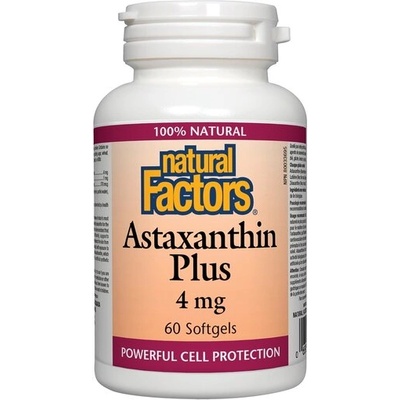 Natural Factors Астаксантин Плюс 4 mg 60 софтгел капсули | Natural Factors (1013 NF)