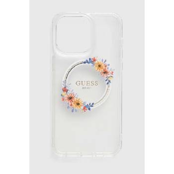 GUESS Кейс за телефон Guess iPhone 15 Pro Max 6.7 в прозрачен цвят GUHMP15XHFWFCT (GUHMP15XHFWFCT)