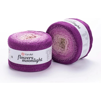 Yarn Art Příze Flowers Moonlight 3290 smetanová, lila, fialová