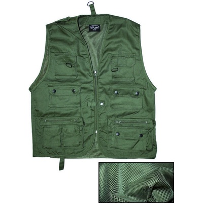 Mil-Tec Vesta JAGD so sieťkou na lov alebo rybárčenie olivový