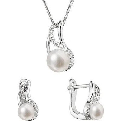 Pavona perlová souprava se zirkony a bílou říční perlou 29078.1 – Zbozi.Blesk.cz