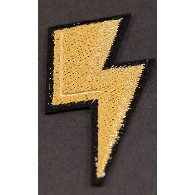 Nažehľovacia záplata - blesk - rozmer 6 cm x 3 cm - zlatá, ružová, čierna zlatá_CEZ2498