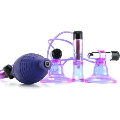 Троен стимулатор с вибрации и засмукване - Vibrating Triple Suckers (PIPE322200)