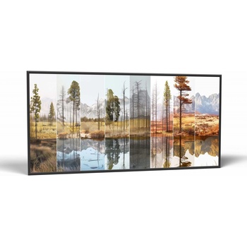 Stromy v odraze | Obraz Vintessia v ráme Rozmery panoráma: 60x120, Rám: Čierny matný-alu