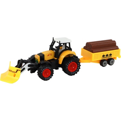 Mamido Traktor s přívěsem na dřevo žlutý