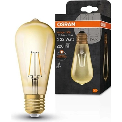 LEDVANCE Žárovka LED 2,8W/824 E27 VINTAGE 1906 filament