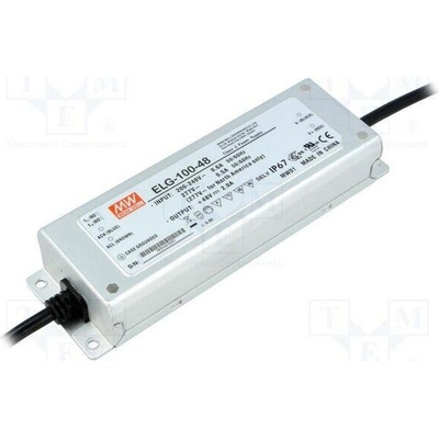 MEAN WELL ELG-100-48 Napájecí zdroj: spínaný; LED; 96W; 48VDC; 2A; 180÷295VAC; IP67; 90%