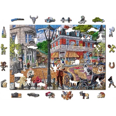 WOODEN CITY Dřevěné Hlavní ulice 2v1 EKO 505 dílků