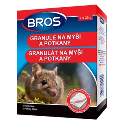 Bros Granule na myši a potkany Bros Rodenticid 7x20g 140g