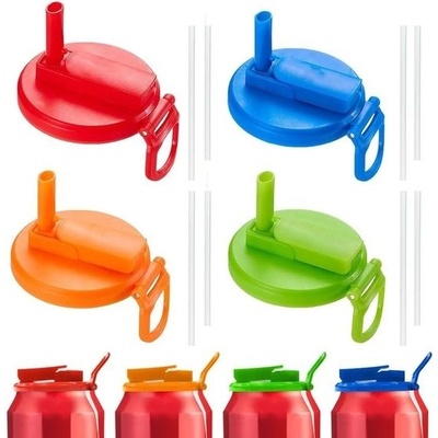 Balení 4 víček na energetické plechovky s brčky, víčka na plechovky s brčky, uchycení na brčko, s – Zbozi.Blesk.cz