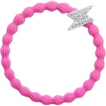 By Eloise London Silver Diamante Bolt Neon Pink