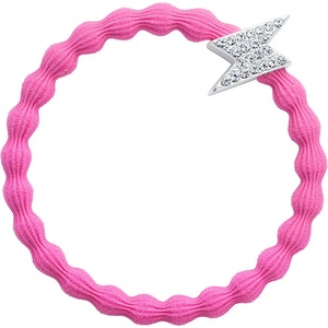By Eloise London Silver Diamante Bolt Neon Pink