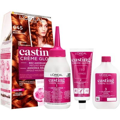 L'Oréal Paris Casting Creme Gloss barva na vlasy na barvené vlasy na všechny typy vlasů 645 Amber 48 ml