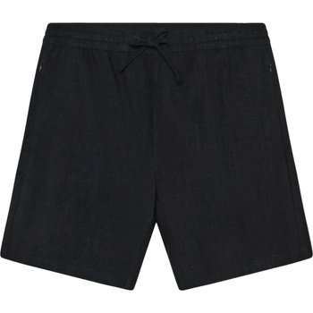 KnowledgeCotton Apparel Мъжки къси панталони Knowledgecotton apparel Fig Linen-Mix Shorts - Black Jet (012-4427-0111)