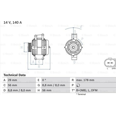 Alternátor BOSCH 0 986 046 180 (0986046180)