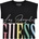 GUESS Къса тениска за момиче в черно с голям многоцветен надпис Guess