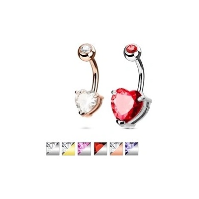 Piercingate piercing do pupíku srdíčko PBP00272 Šířka srdíčka: čirá