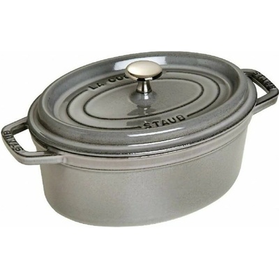 Staub Oválný litinový hrnec s poklicí Cocotte, grafitově šedá, 29 cm / 4,2 l 1003931