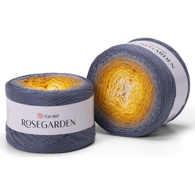 Yarn Art Rosegarden 326 bílá, žlutá, hořčicová, šedá, tmavě šedá