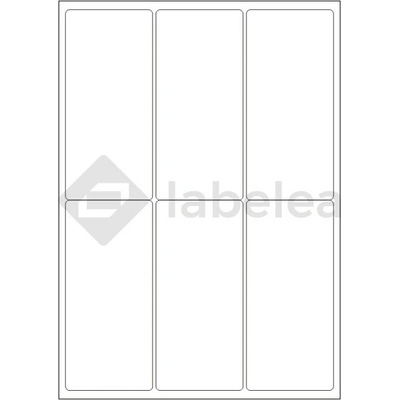 Labelea Samolepiace etikety 65x142 mm biele papierové, na hárku A4, pre laserovú a atramentovú tlač, Farba etikiet Biela, Počet hárkov v balení 100 EPY065142W006S