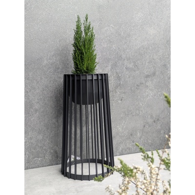 FORMplastic Kvetináč Standy vysoký 53cm+malý vklad 23,5cm čierny
