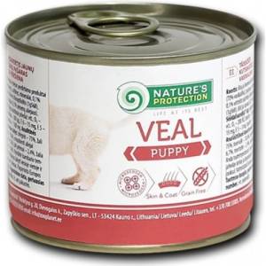 AKVATERA Nature's Protection DOG Puppy Veal, консерва с телешко месо за подрастващи кучета, Литва - 200 гр