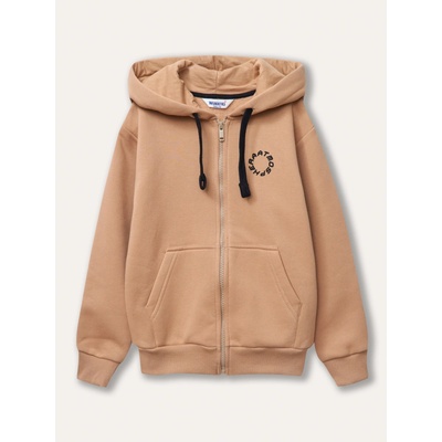 Winkiki Kids Wear mikina na zip s kapucí Atmosphera béžová