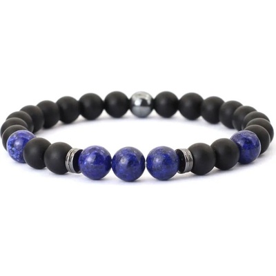 Daniel Dawson Pánský náramek Santo Lapis Lazuli Hematit Onyx NR2199 Modrá