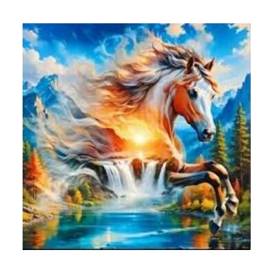 Norimpex diamantové malování Duch koně nad vodopádem 30 x 40cm