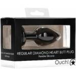 Sinner Gear Diamond Heart Model Intimate Plug Regular Silicone Black