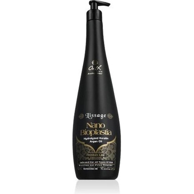 Onix Liss Profissional Lissage Nano Bioplastia Anti-Frizz Treatment професионална изглаждаща терапия за интензивно възстановяване на косата 1000 ml унисекс