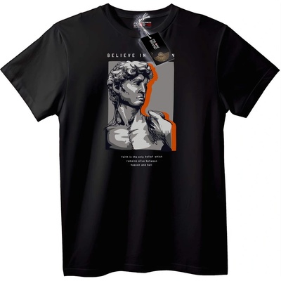 NOONEBRAND Тениска Вярвай във вярата - L, Black
