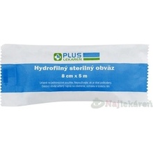 PLUS LEKÁREŇ Hydrofilný sterilný obväz 8 cm x 5 m 1 ks