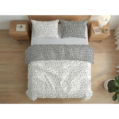 Áčko Ružomberok Krep obliečky CLARA Grey 70x90 140x200