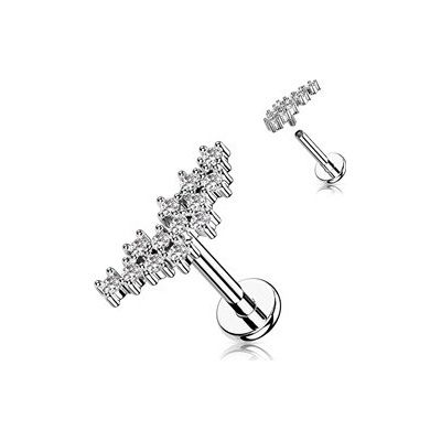 Šperky4U piercing do brady se zirkony LB1111ST-1208