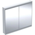 Geberit ONE - Огледален шкаф с LED осветление, 105x90x15 см, 2 врати, вграден, алуминий 505.804. 00.1 (505.804.00.1)