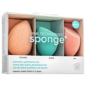 Real Techniques Sponge+ Poreless Perfection Kit 3pcs гъбичка за фон дьо тен