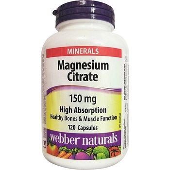 Webber Naturals Magnesium Citrate, 150 mg, 120 капсули, Webber Naturals