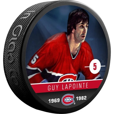 Inglasco Sherwood Puk Guy Lapointe #5 Montreal Canadiens NHL Souvenir Collector Hockey Puck