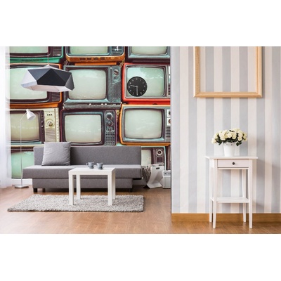DIMEX ART Самозалепваща се флизелинова фототапета ретро телевизори 375 x 250 см