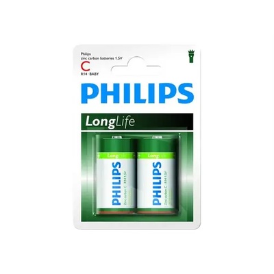 Philips Longlife батерия R14 (C), 2-blister (R14L2B/10)