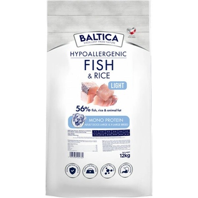 Baltica Nutraceutic Hypoallergenic Light L/XL Fish with rice 12 kg