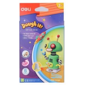  Пластелини Deli Dough It! 6цв. 85100