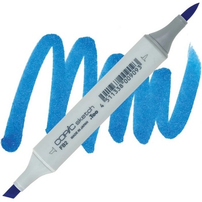 Lihová fixa COPIC Sketch oboustranná Brush & Chisel, Fluorescent dull blue (FB2)