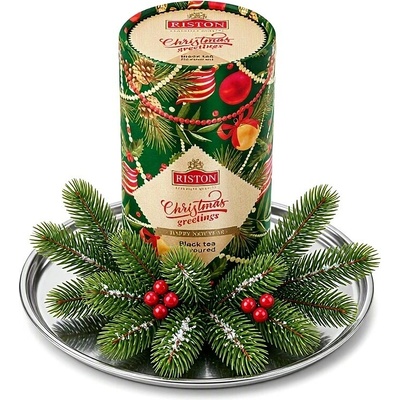 Riston Černý čaj Christmas Greetings papír 85 g