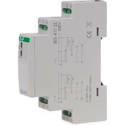 BIS-411-2Z/230 - Impulzné relé ZAPNI/VYPNI, 230V, 8A, 2x NO